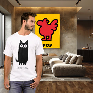 Camiseta Concurso de Miradas de Gato Negro Divertido   Humo