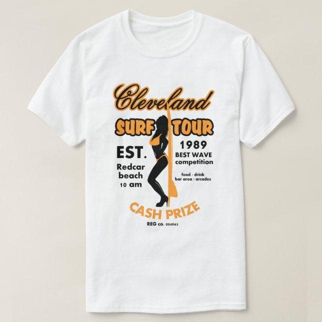 Camiseta Concurso de surf Cleveland Tour Redcar Surf (Diseño del anverso)