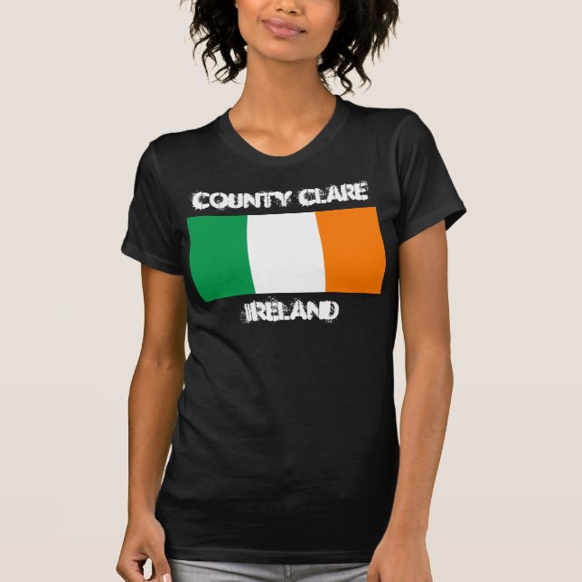 Camiseta Condado de Clare, Irlanda con bandera irlandesa (Anverso)