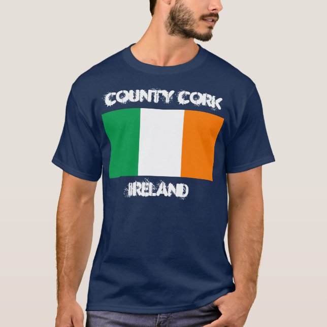 Camiseta Condado de Cork, Irlanda con bandera irlandesa (Anverso)