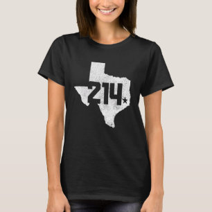 Camiseta Condado de Dallas 214 Código de área Mapa del esta