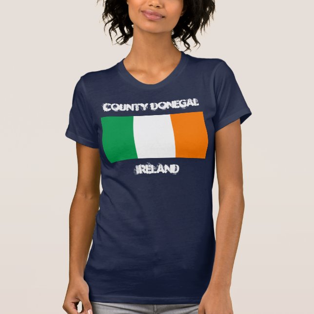 Camiseta Condado de Donegal, Irlanda con bandera irlandesa (Anverso)