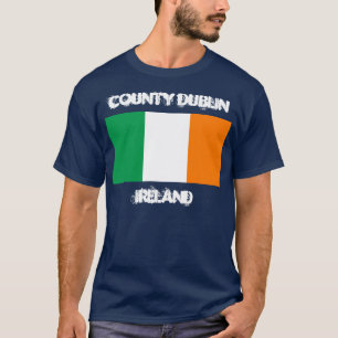 Camiseta Condado de Dublín, Irlanda con bandera irlandesa