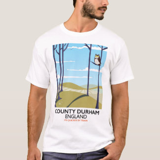 Camiseta Condado de Durham, poster de trenes de Inglaterra