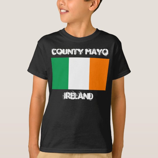 Camiseta Condado de Mayo, Irlanda con niños de bandera irla (Anverso)
