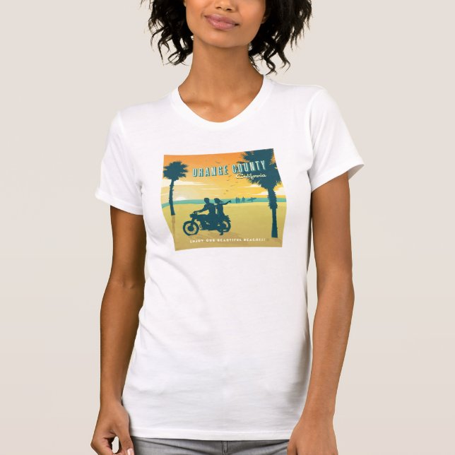 Camiseta Condado de naranja, playas de California (Anverso)