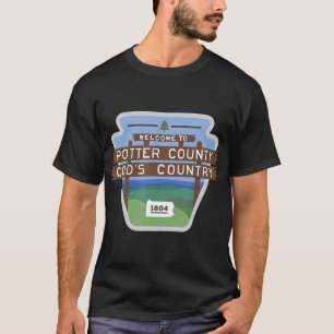Camiseta Condado de Potter, Rótulo Pennsylvania, Condado de