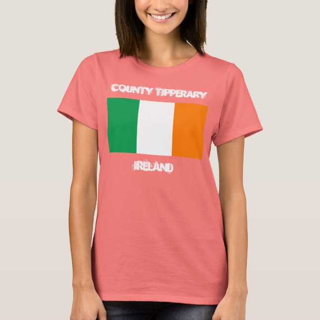 Camiseta Condado de Tipperary, Irlanda con bandera irlandes (Anverso)