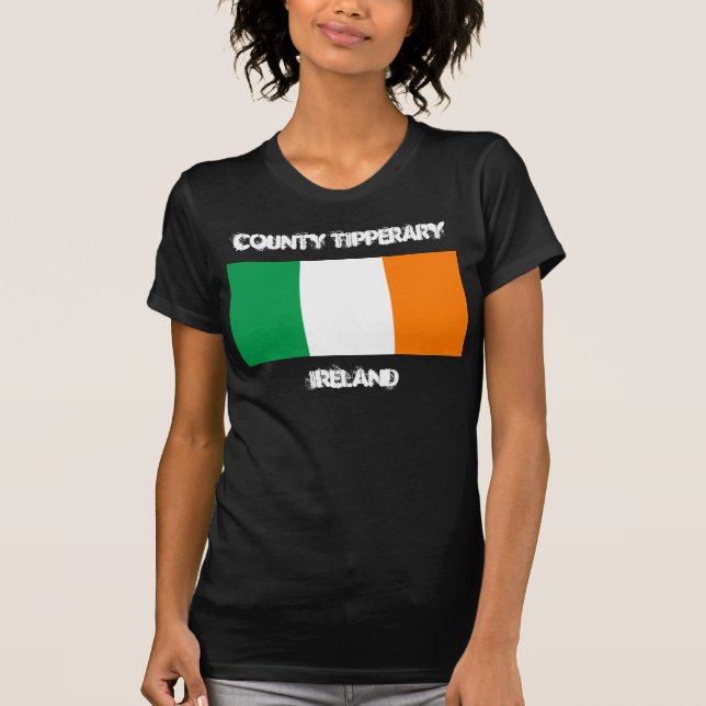 Camiseta Condado de Tipperary, Irlanda con bandera irlandes (Anverso)