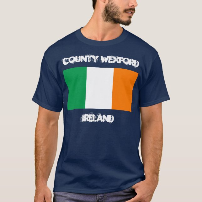 Camiseta Condado de Wexford, Irlanda con bandera irlandesa (Anverso)