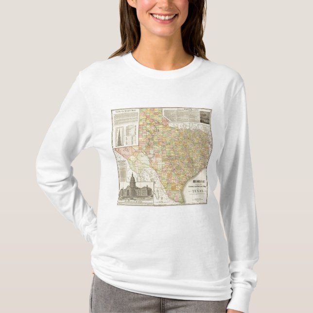 Camiseta Condado del gran escala y mapa del ferrocarril de (Anverso)