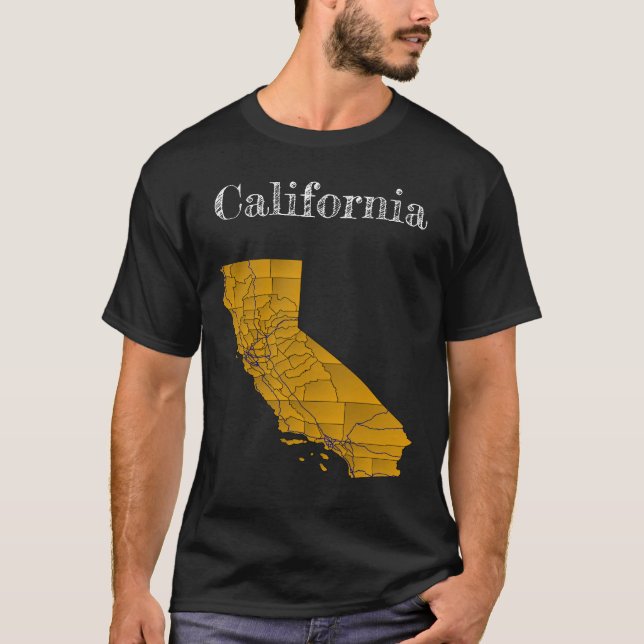 Camiseta Condados de California y carreteras principales (Anverso)