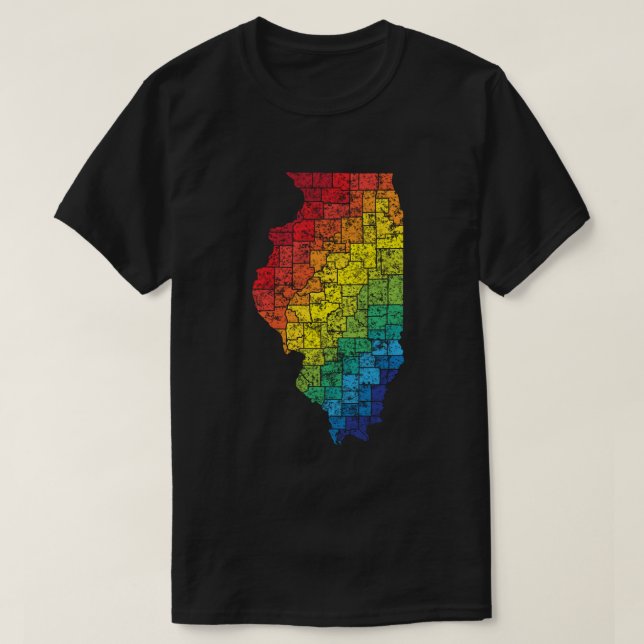 Camiseta condados de color illinois (Diseño del anverso)