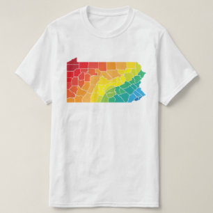 Camiseta condados de colores de pensilvania