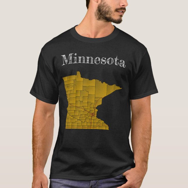 Camiseta Condados e Interestados de Minnesota (Anverso)