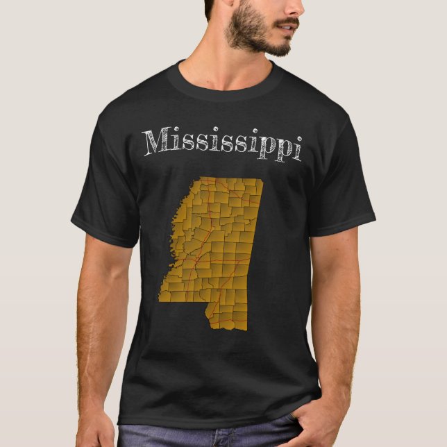 Camiseta Condados e Interestados de Misisipi (Anverso)