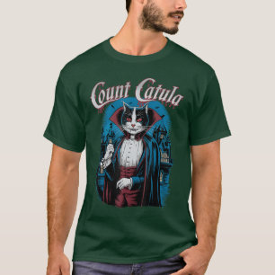 Camiseta Conde Catula Drácula Espeluznante Terror Gato Vamp