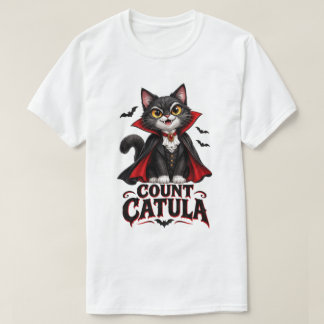 Camiseta Conde Catula Gato Vampiro Halloween Siniestro Góti