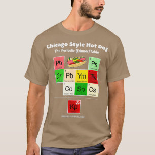 Camiseta Condiciones de tabla periódica de perros caliente