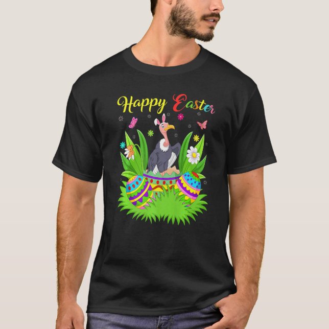 Camiseta Condor Bird Floral Easter Egg Funny Condor Easter (Anverso)