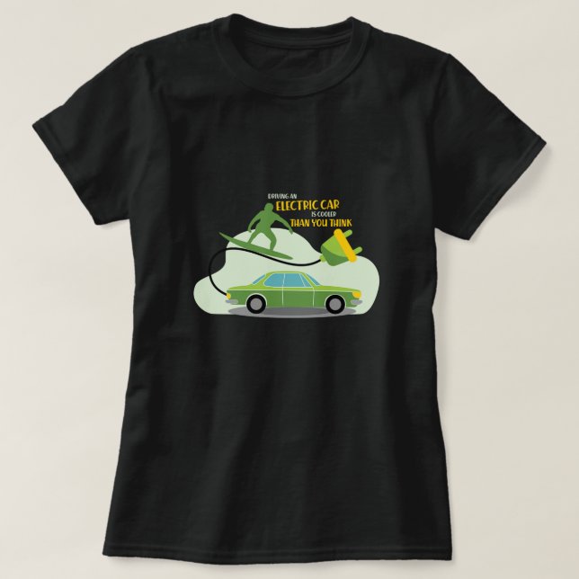 Camiseta Conducción Automóvil Eléctrico Vehículo de Automóv (Diseño del anverso)