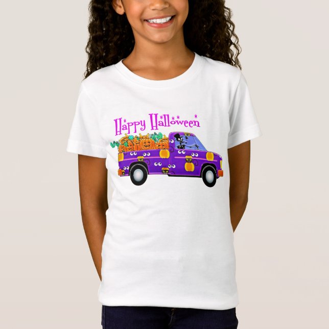 Camiseta Conducción de esqueletos con calabazas (Anverso)