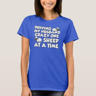 Camiseta Conducción oveja loca del marido de la una