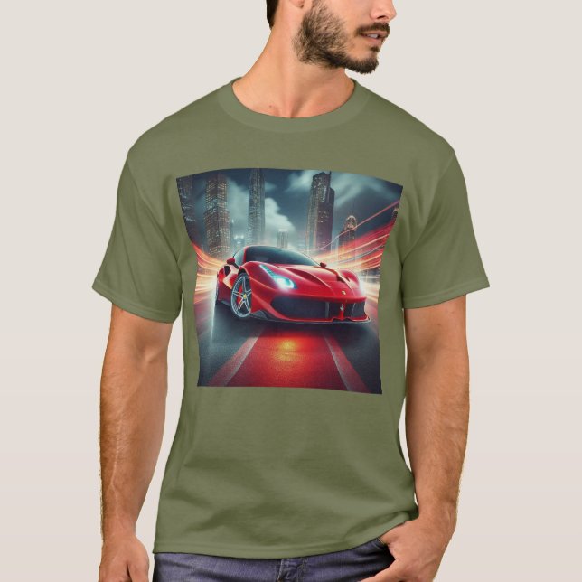 Camiseta Conducido por la velocidad: El piloto Tee l de Car (Anverso)