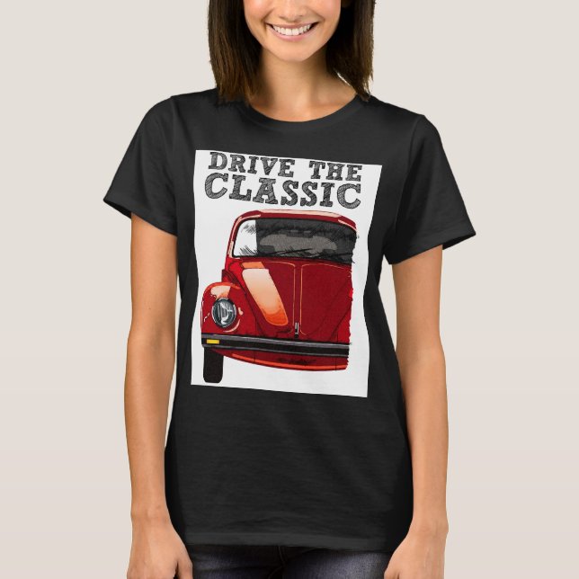 Camiseta conducir el clásico escarabajo vw (Anverso)