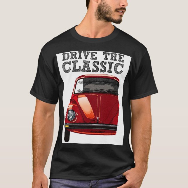 Camiseta conducir el escarabajo clásico-vw (Anverso)