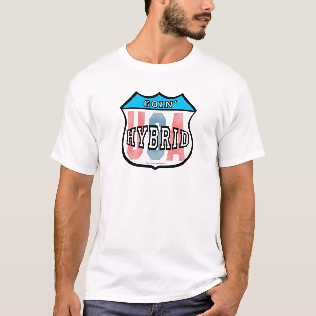 Camiseta Conducir híbrido mi coche EE. UU. (Anverso)