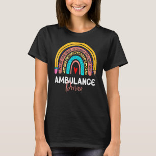 Camiseta Conductor de ambulancias Leopard Rainbow Healthcar