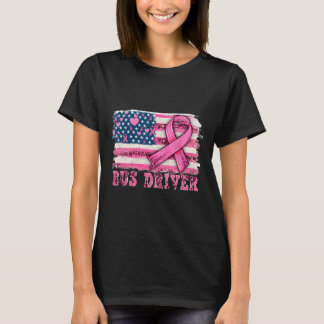Camiseta Conductor de autobús Bandera Americana Cáncer de M