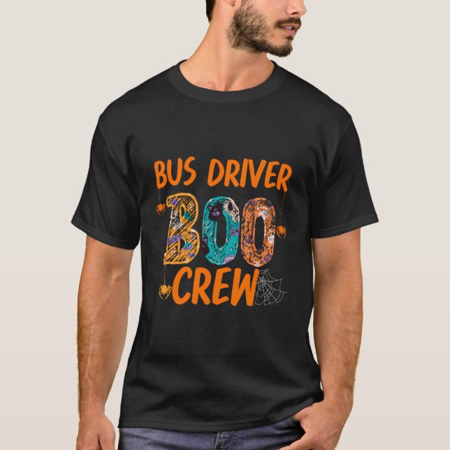 Camiseta Conductor de autobús Boo Crew Divertido disfraz es (Anverso)