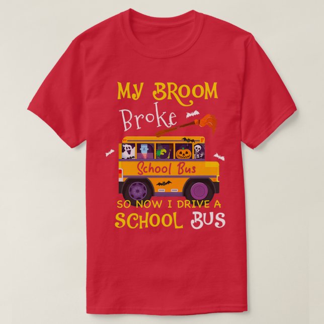 Camiseta Conductor de autobús de Halloween School (Diseño del anverso)