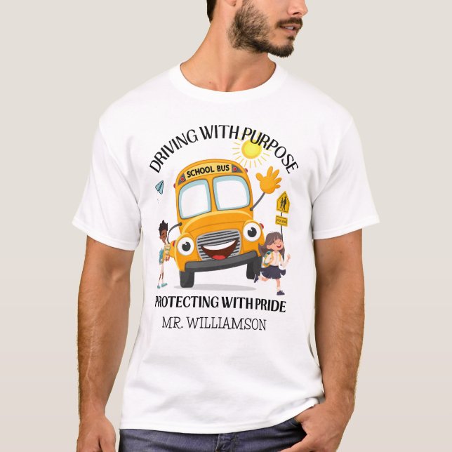 Camiseta Conductor de autobús escolar amarillo (Anverso)