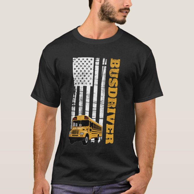 Camiseta Conductor de Autobús Escolar Americano (Anverso)