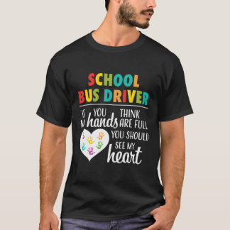 Camiseta Conductor de autobús escolar Apreciación del coraz