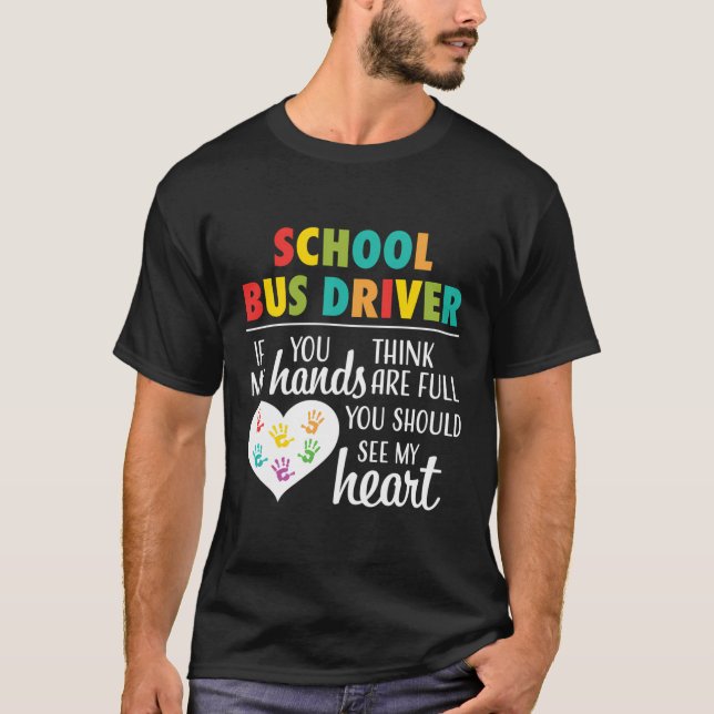 Camiseta Conductor de autobús escolar Apreciación del coraz (Anverso)