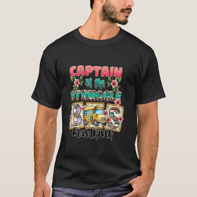 Camiseta Conductor de autobús escolar capitán de la lucha (Anverso)