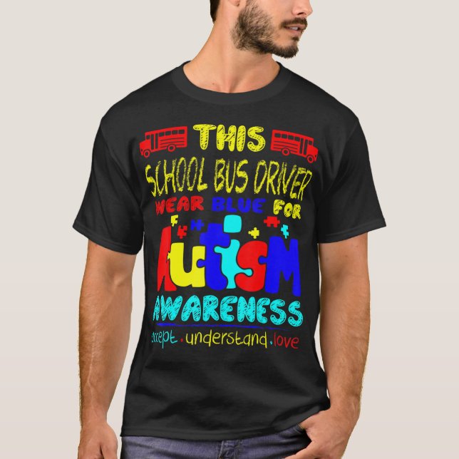 Camiseta Conductor De Autobús Escolar Con Azul Para Concien (Anverso)