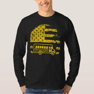 Camiseta Conductor de autobús escolar con bandera estadouni
