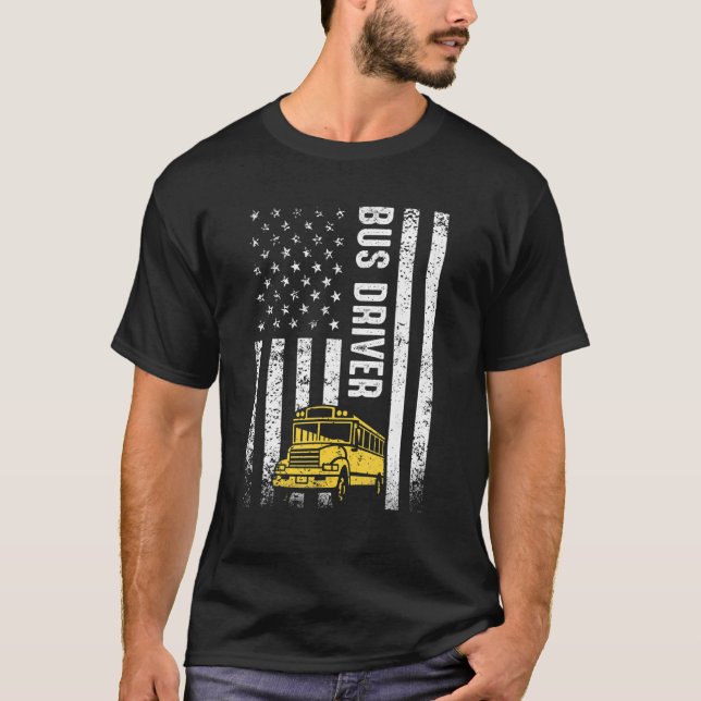 Camiseta Conductor de autobús escolar con problemas Bandera (Anverso)