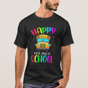 Camiseta Conductor De Autobús Escolar Feliz Primer Día De C