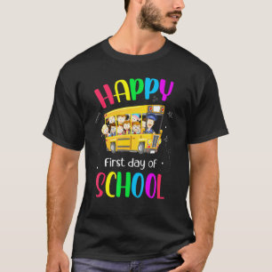 Camiseta Conductor De Autobús Escolar Feliz Primer Día De C