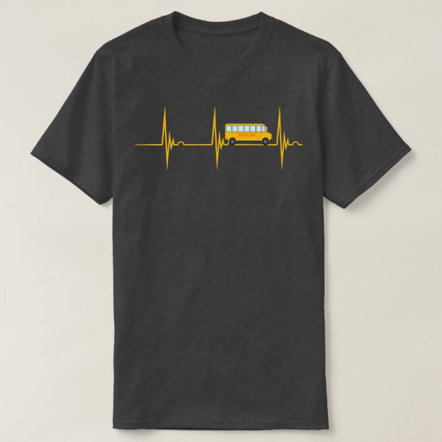 Camiseta Conductor de autobús escolar Heartbeat EKG Pulse B (Diseño del anverso)