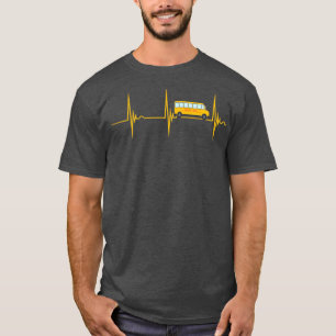 Camiseta Conductor de autobús escolar Heartbeat EKG Pulse B