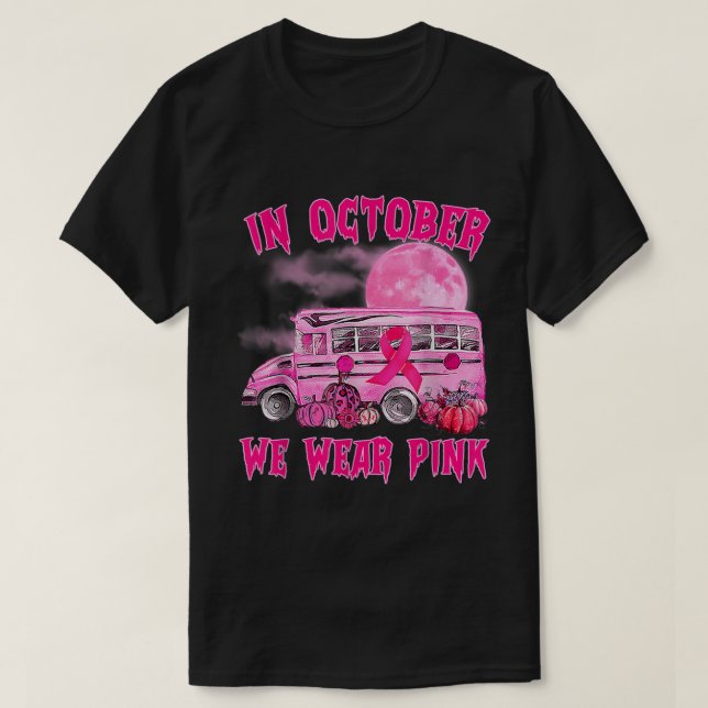 Camiseta Conductor de autobús escolar Leopard Breast Cancer (Diseño del anverso)