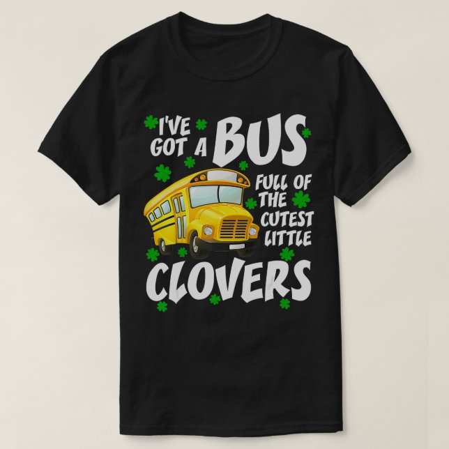 Camiseta Conductor de autobús escolar Saint St Patricks Day (Diseño del anverso)
