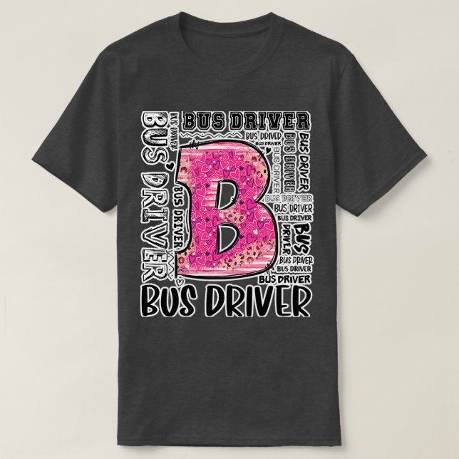 Camiseta Conductor de Autobús Leopard Typography 100 (Diseño del anverso)